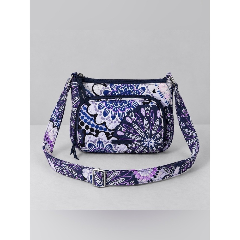Vera Bradley Mimosa Medallion Crossbody Bag Floral Bohemian Purple